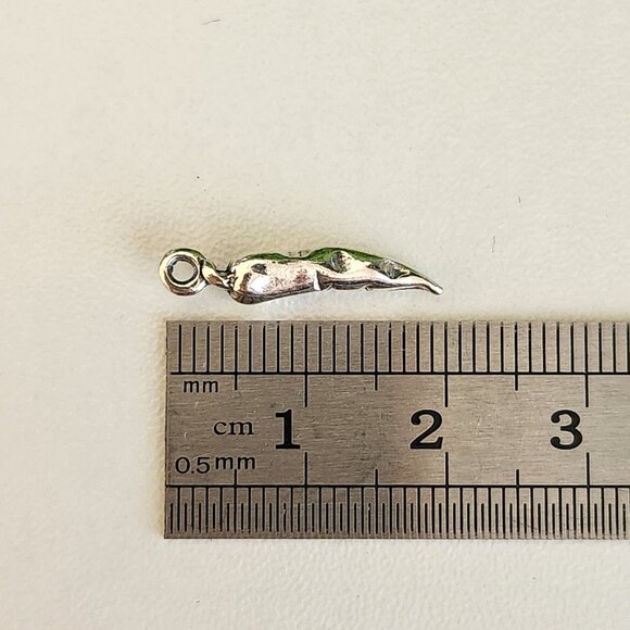 925 Sterling Silver Italian Horn Charm - Picture 3 of 3